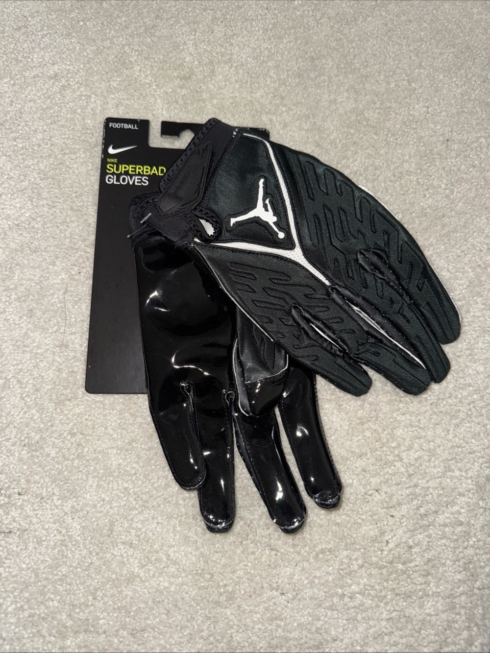 Nike Superbad Jordan Black White Football Gloves Magnigrip Size XXL NWT